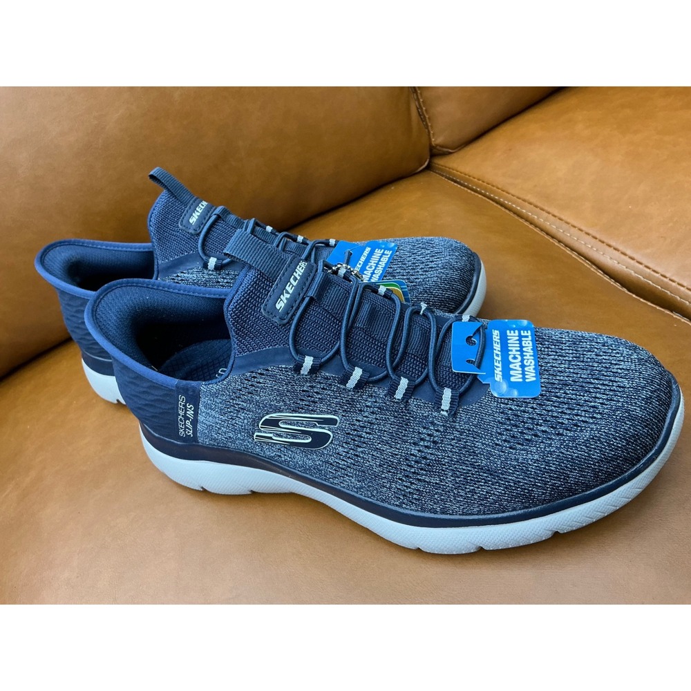 Skechers Slip-ins Summits Key Pace Mens 7.5 Navy Blue New Hands Free 232469/NVY